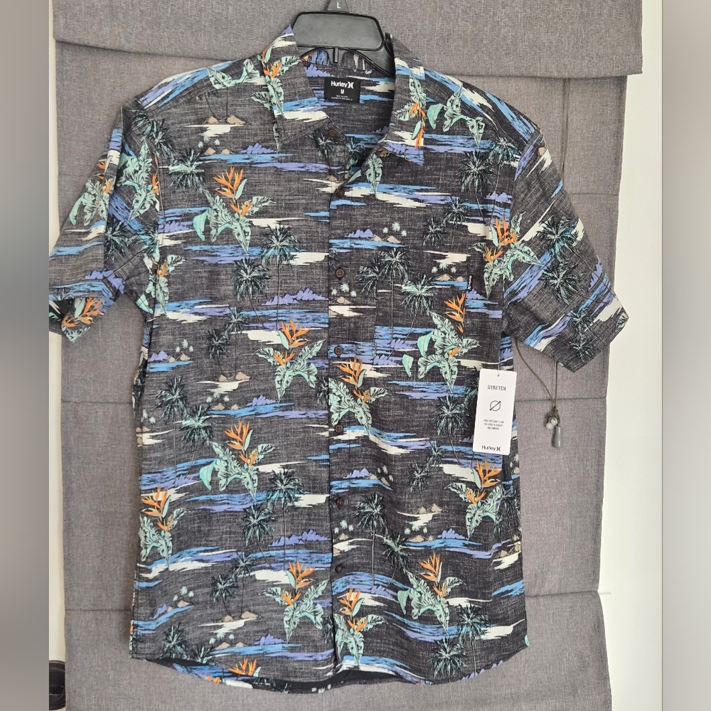 Hurley Men’s One and Only Lido Stretch SHIRT: BLACK: NEW WITH TAGS: SIZE Medium
